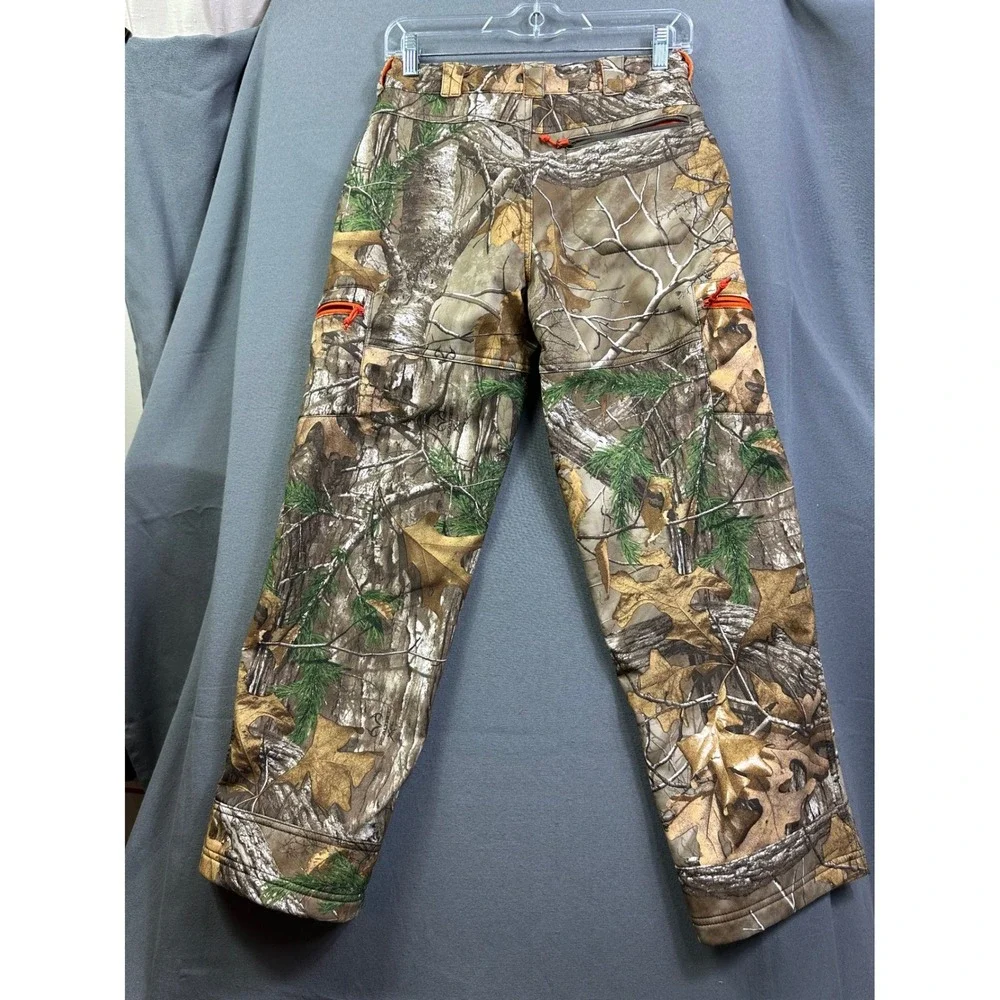 Cabelas Youth Realtree Xtra Camo Fleece Lined Hunting‎ Pants Orange Size L Kids